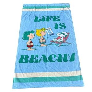 Peanuts Snoopy  'Life is Beachy' Towel 34"x64" Spring Summer Gift NEW